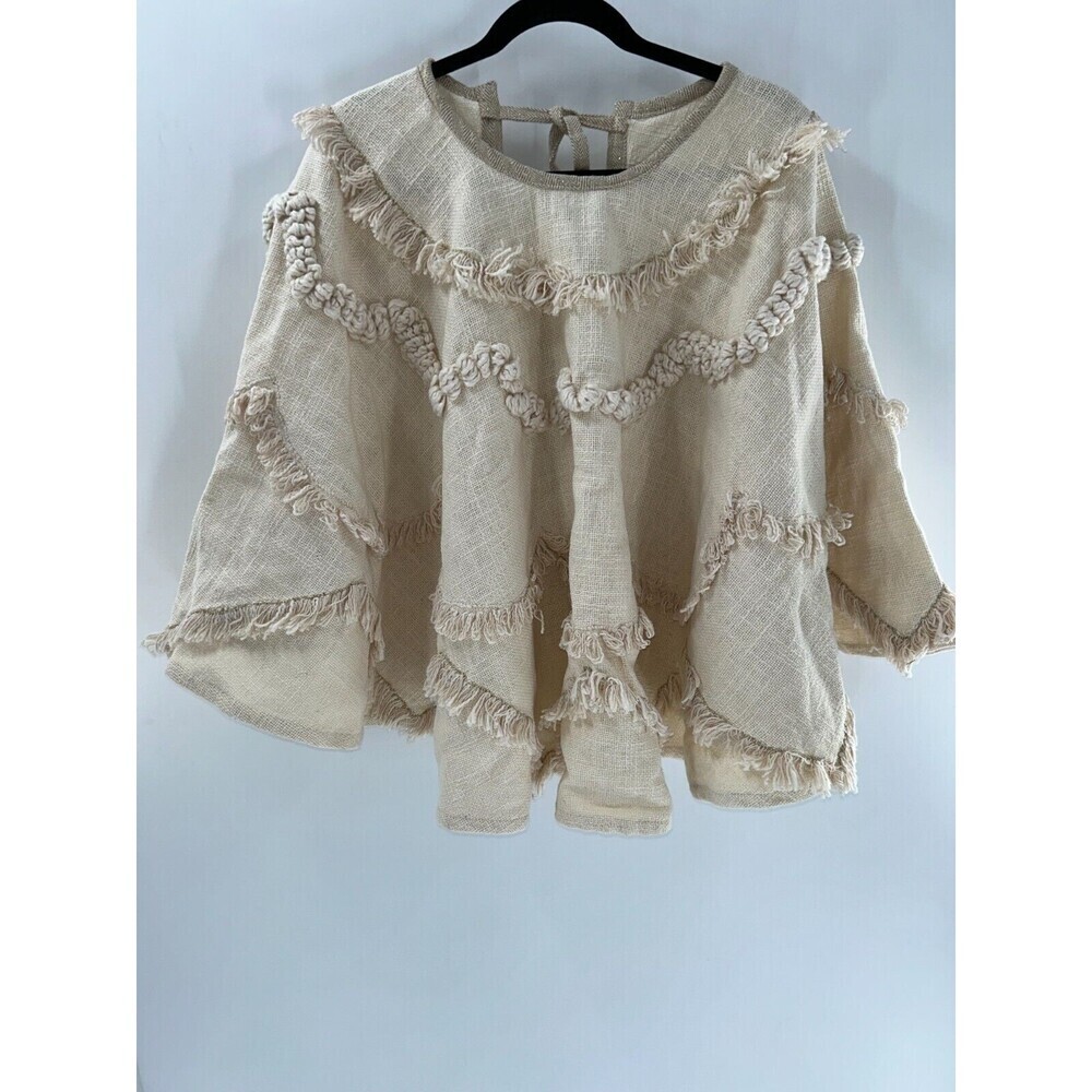 Women's Aspen Fringe Cotton Blend Poncho OS